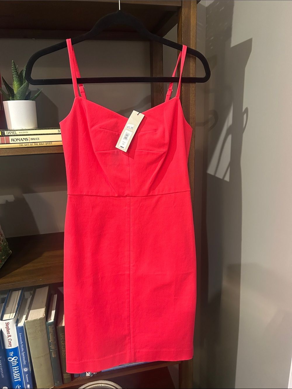 Banana Republic Neon Pink Spaghetti-Strap Sheath Dress